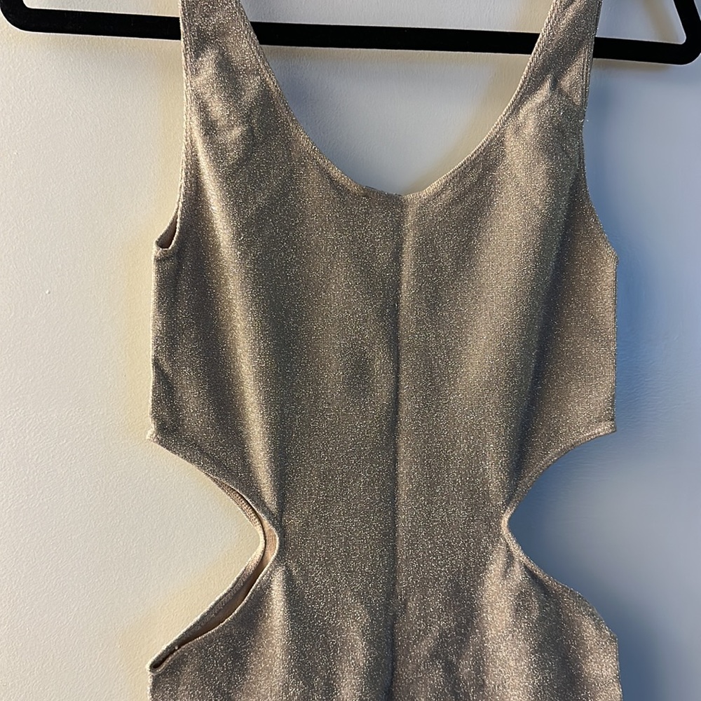 bebe Champagne Cutout Dress - Picture 7 of 8